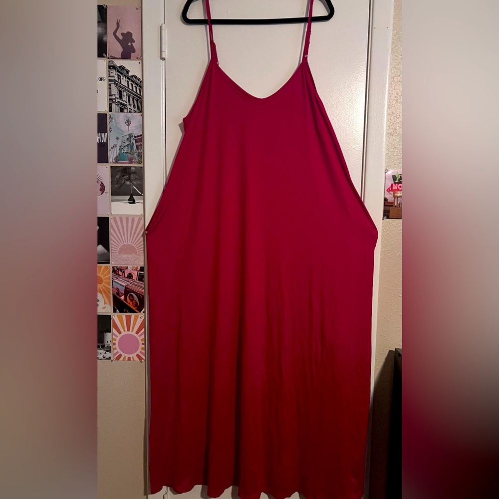 Red spaghetti strap dress
